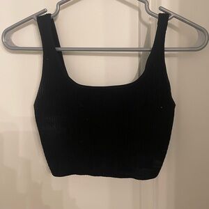 Black Ribbed Women's Crop Top Babaton